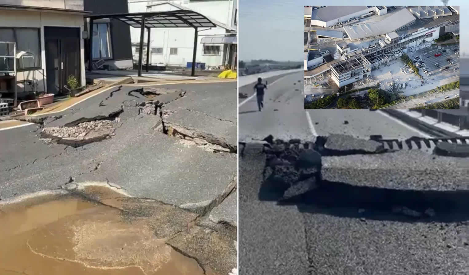 Um forte terremoto que atingiu a província de Kumamoto, no sul do Japão